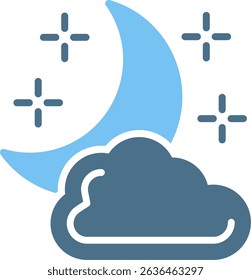 Half Moon Glyph Two Colour Icon