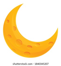 Half moon icon. Cartoon of half moon vector icon for web design isolated on white background