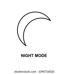 half moon icon. Element of simple web icon with name for mobile concept and web apps. Thin line half moon icon can be used for web and mobile on white background