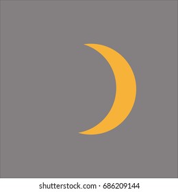 half moon icon flat design