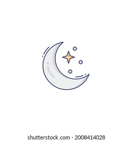 half moon Icon Isolated On White Background