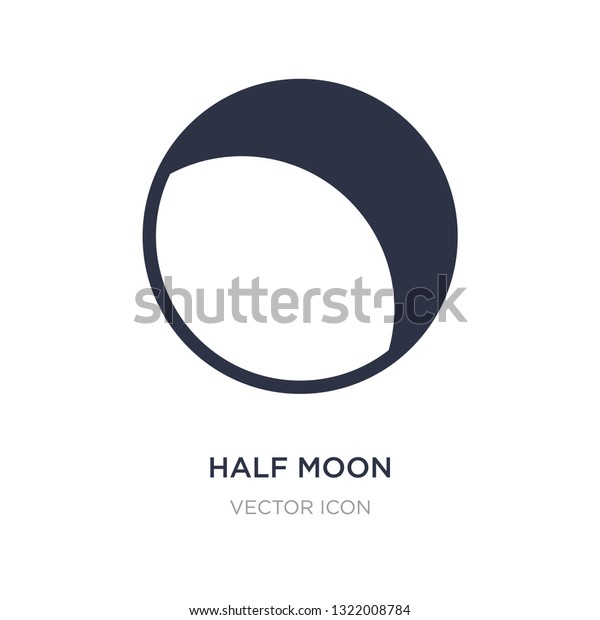 half moon icon on white background. Simple\
element illustration from Astronomy concept. half moon sign icon\
symbol design.