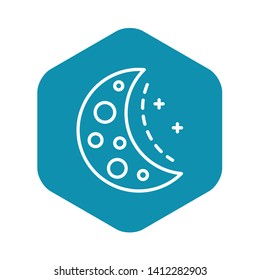 Half moon icon. Outline half moon vector icon for web design isolated on white background