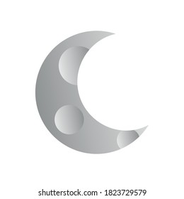 icono de media luna sobre fondo blanco, diseño colorido, ilustración vectorial