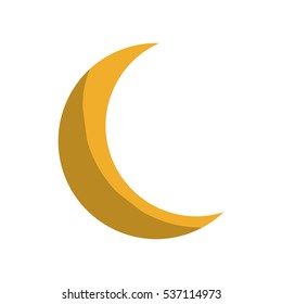 half moon icon over white background. colorful design. vector illustration