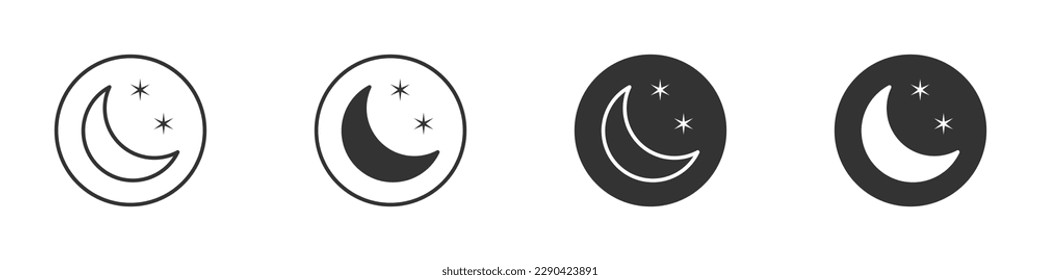 Half moon icon. Vector illustration.