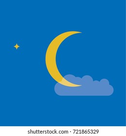 Half Moon icon. Vector illustration.