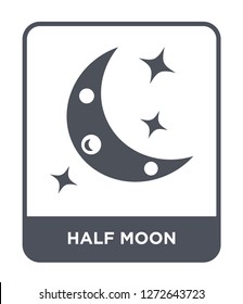 half moon icon vector on white background, half moon trendy filled icons from Astronomy collection, half moon simple element illustration