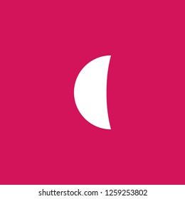 half moon icon vector. half moon sign on pink background. half moon icon for web and app