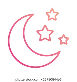 Ilustración de material vectorial de icono de media luna