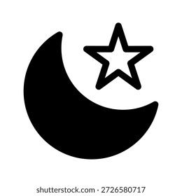 Ilustración de diseño de símbolo de Vector de icono de media luna
