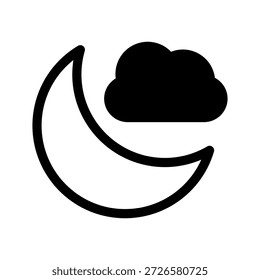 Ilustración de diseño de símbolo de Vector de icono de media luna