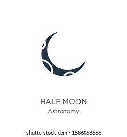 Half moon icon vector. Trendy flat half moon icon from astronomy collection isolated on white background. Vector illustration can be used for web and mobile graphic design, logo, eps10