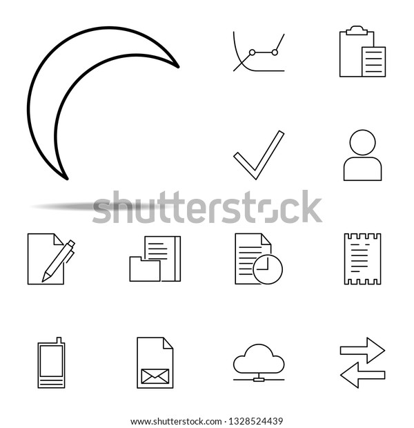 half moon icon. Web icons universal set for web\
and mobile