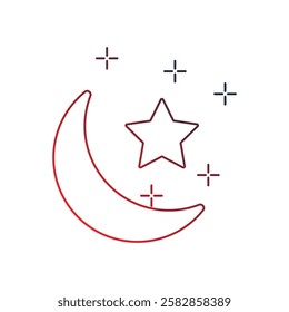 half moon icon with white background vector stock illustration