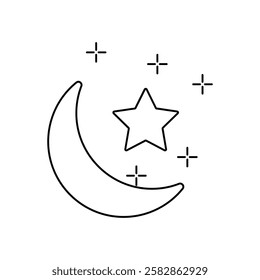half moon icon with white background vector stock illustration