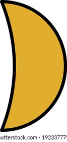 Half moon, illustration, vector on white background.