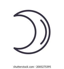 half moon isolated icon, line style