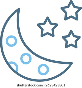 Half Moon Line Two Colour Icon
