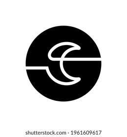 Half moon logo icon design template elements, elegant crescent moon logo concept illustration - Vector