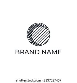 half moon logo line icon design vector illustration template