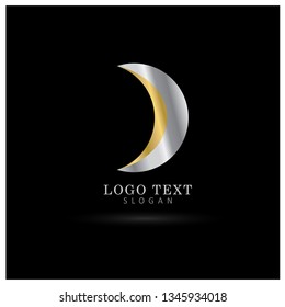 Half Moon Logo. Symbol & Icon Vector Template.