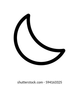 Half moon mini line, icon, background and graphic. The icon is black and white, linear  flat, vector, pixel perfect, minimal, suitable for web and print. 