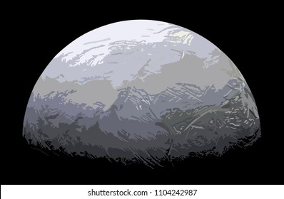 Half moon, Moonlight night. Vector illustration. Concept for Halloween Day.