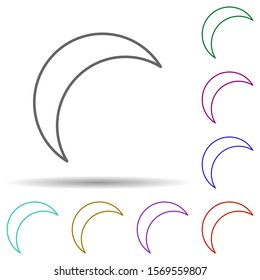 Half moon multi color icon. Simple thin line, outline vector of web icons for ui and ux, website or mobile application