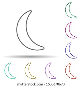 Half moon multi color icon. Simple thin line, outline vector of web icons for ui and ux, website or mobile application