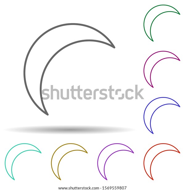 Half\
moon multi color icon. Simple thin line, outline vector of web\
icons for ui and ux, website or mobile\
application