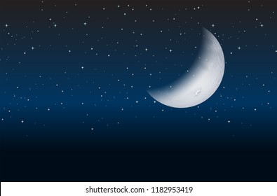 Half moon on sky  illustration