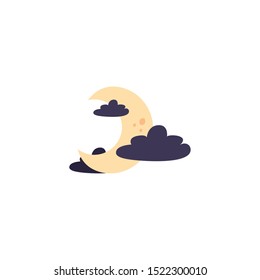 half moon on white background vector illustration design