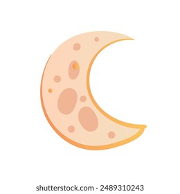 Half moon on a white background. Vector