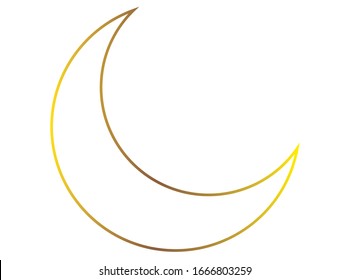 Half Moon Outline Vector Gold Color Stock Vector (Royalty Free) 1666803259