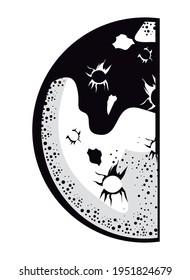 icono de astronomía de fase media luna