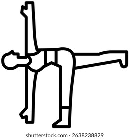 Half Moon Pose Icon Line Vector Illustration
