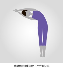 Half moon pose right or Ardha Chandrasana isolated flat vector icon