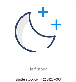 Half Moon And Scene Icon Concept