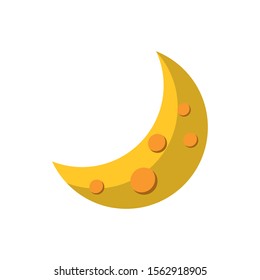 half moon star astrology flat icon image vector illustration