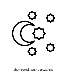 Half Moon and Star icon vector isolated on white background, Half Moon and Star transparent sign