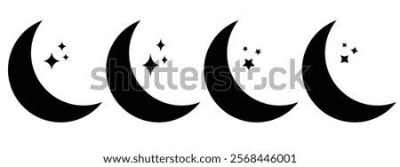 Half moon stars icon. Vector illustration	
