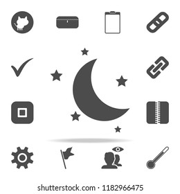 half moon and stars icon. web icons universal set for web and mobile
