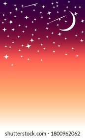 Half moon with stars vector