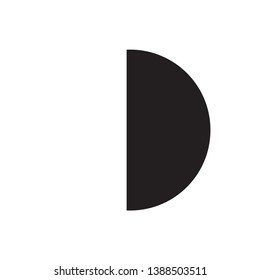 half moon symbol icon sign, vector, eps 10