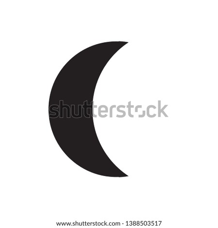half moon symbol icon sign, vector, eps 10