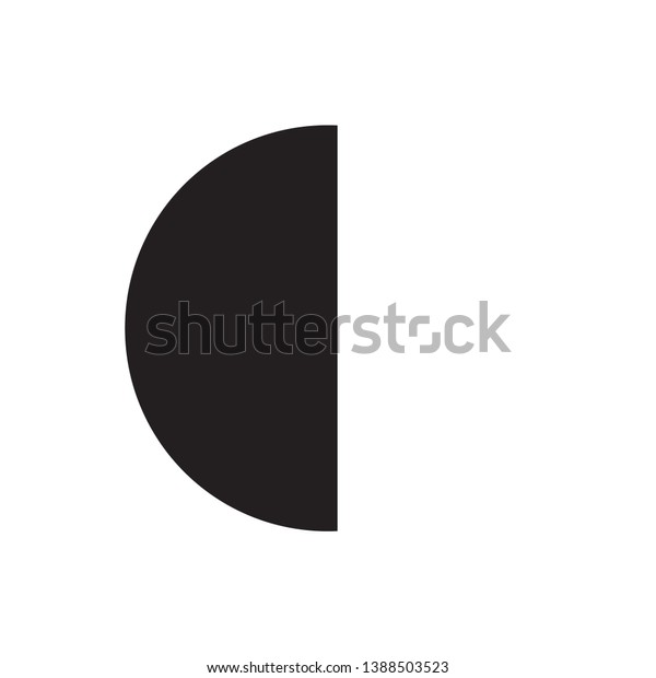 half moon symbol\
icon sign, vector, eps 10