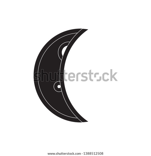 half moon symbol
icon sign, vector, eps 10