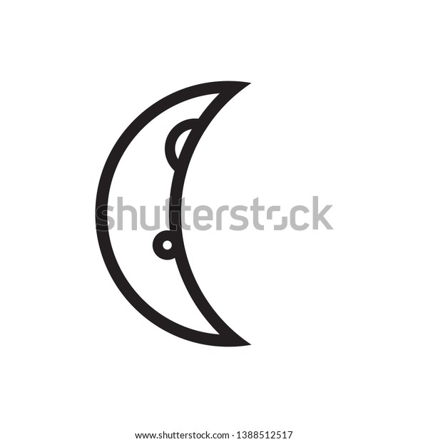 half moon symbol\
icon sign, vector, eps 10