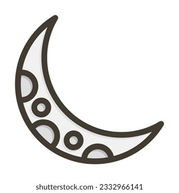Half Moon Thick Line Filled Colors For Personal And Commercial Use.
